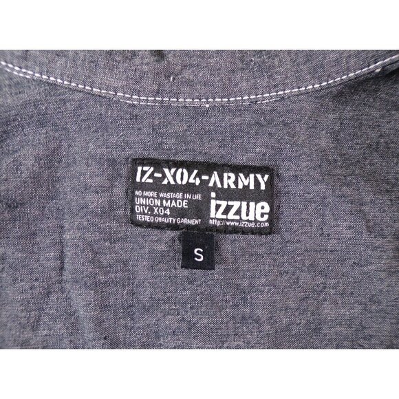 izzue Camo Pocket Denim Patchwork Shirt IZ-X04-ARMY Size Small #663 - Picture 14 of 15